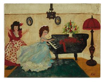 (ART.) Fowler, Manet Harrison. Pair of original paintings by the noted pianist, opera singer and educator.